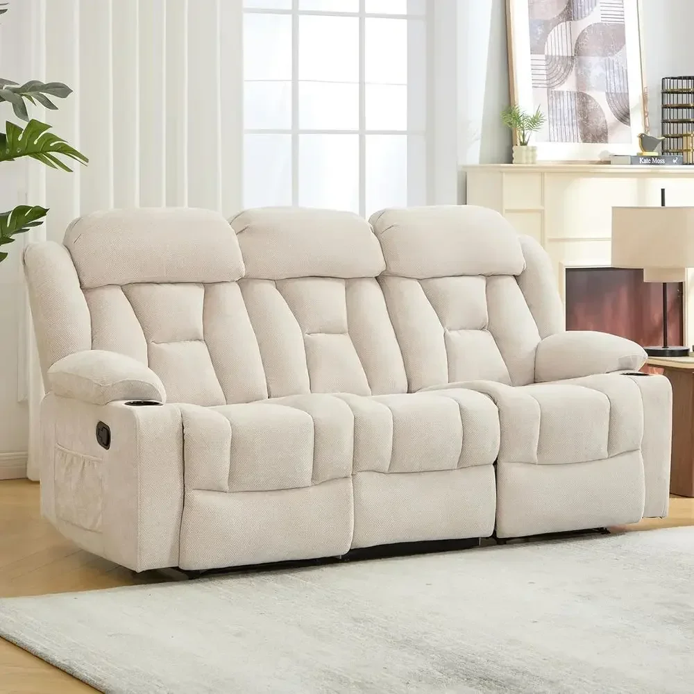 Home Cinema Couch - Canapé inclinable 3 places en tissu