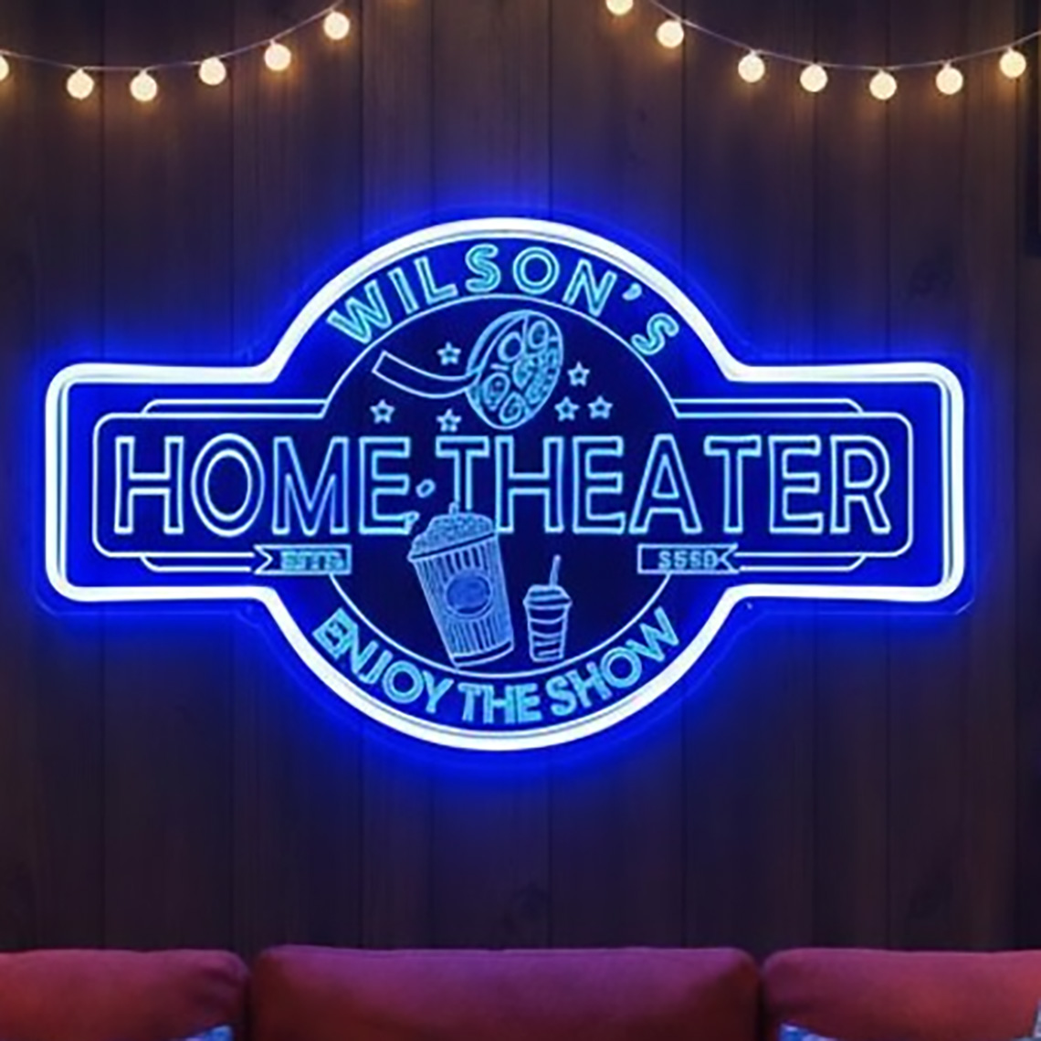 Home Cinema Wall - Enseigne néon personnalisée pour home cinéma,