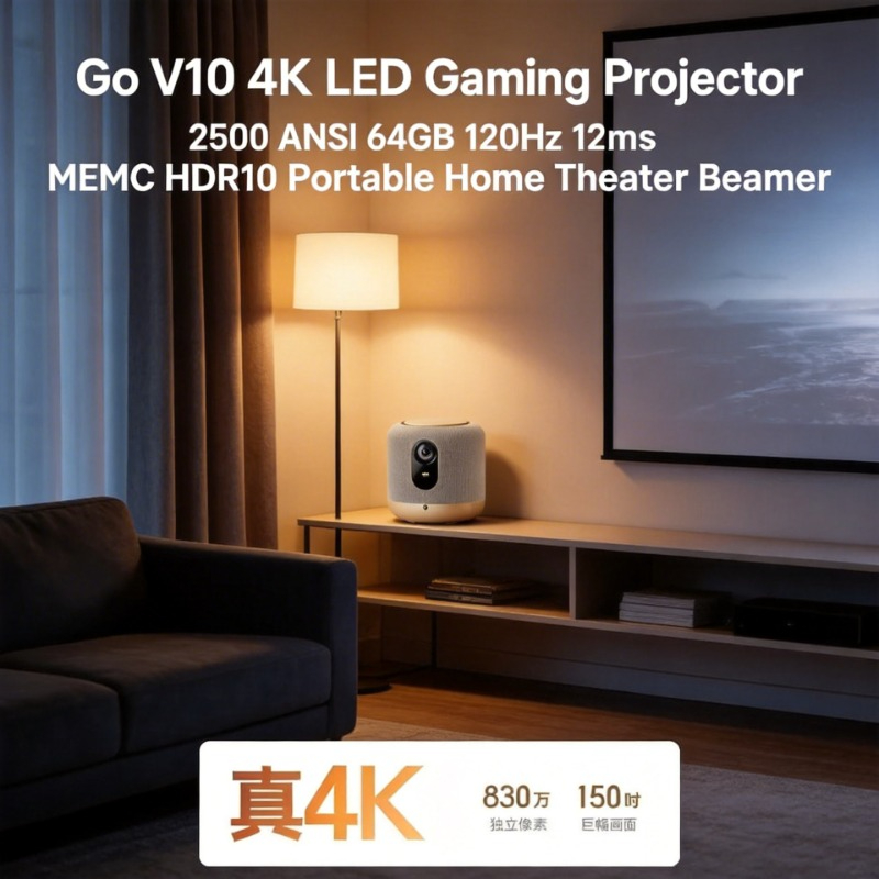 Home Cinema Led - Projecteur de jeu LED 4K 2500