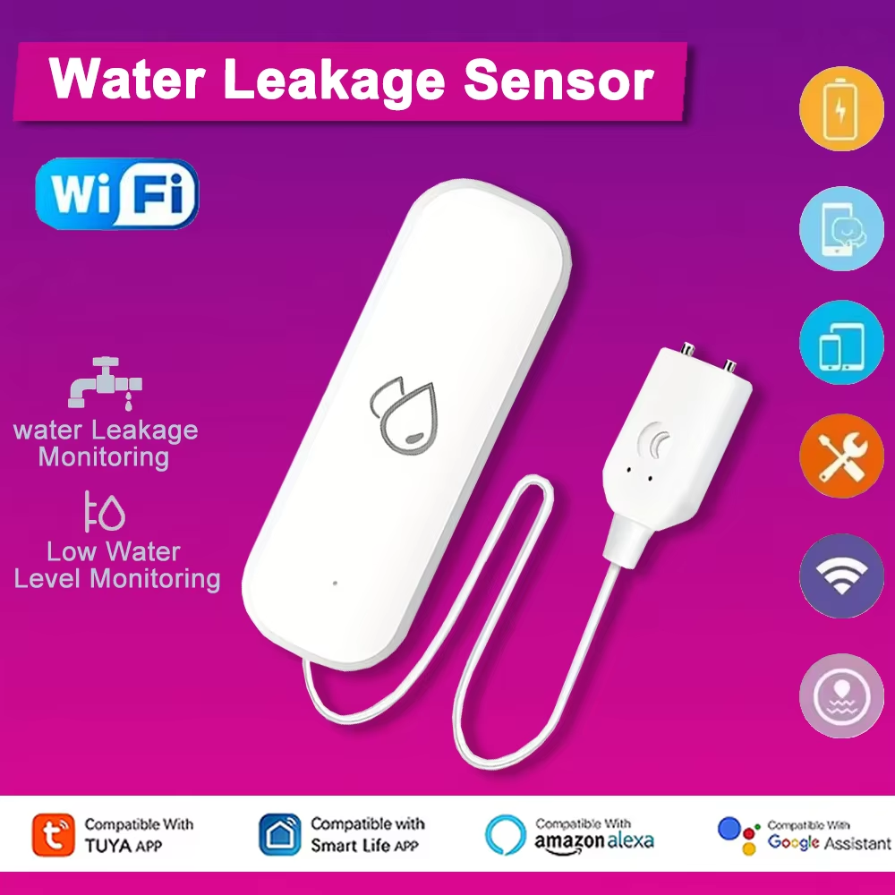 Home Cinema Alexa - Capteur d'alarme de fuite d'eau WiFi