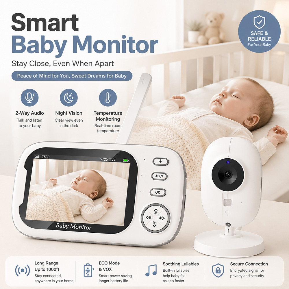 Home Cinema Wireless - Moniteur bébé 3,5 pouces avec caméra