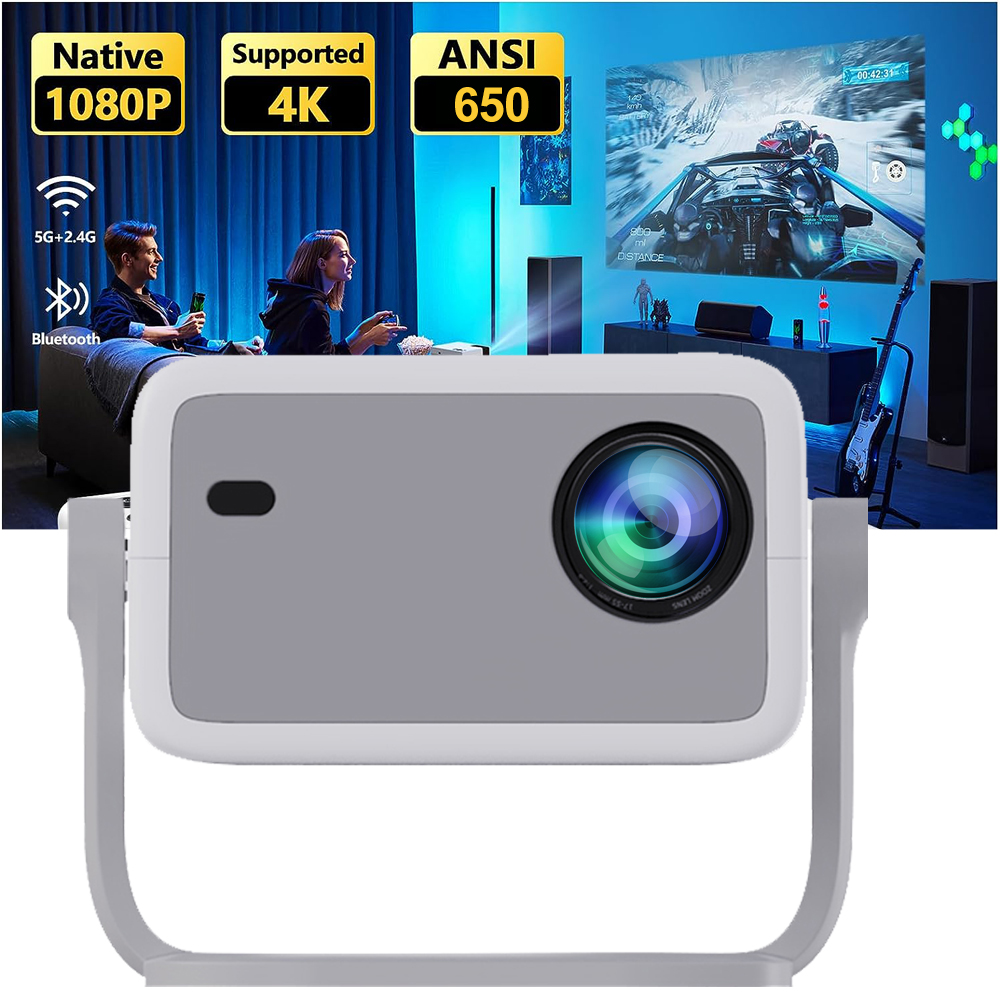 Home Cinema Hdmi - WZATCO-Projecteur WL018 Full HD 1080P 4K