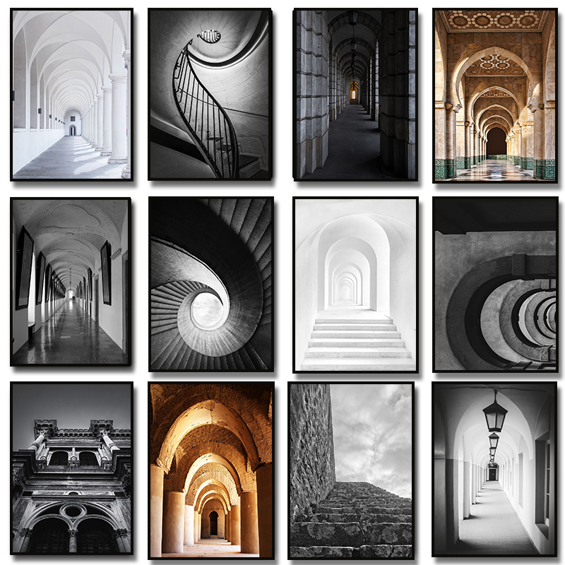 Home Cinema Wall - Affiches d'art abstraites modernes noir et
