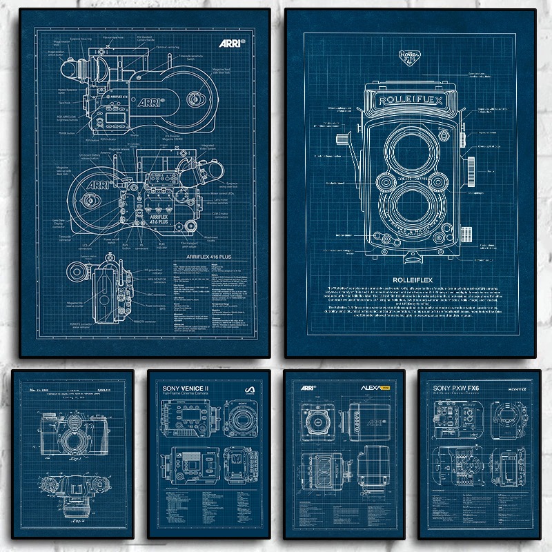 Home Cinema Wall - Vintage Leica caméra plan affiche photographie