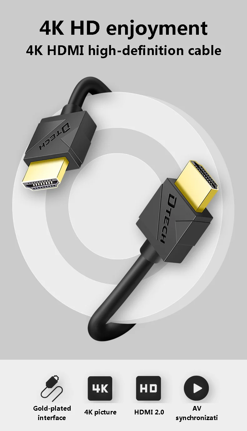Câble HDMI plat plaqué or V2.0 - Home Cinema Hdmi avis et prix