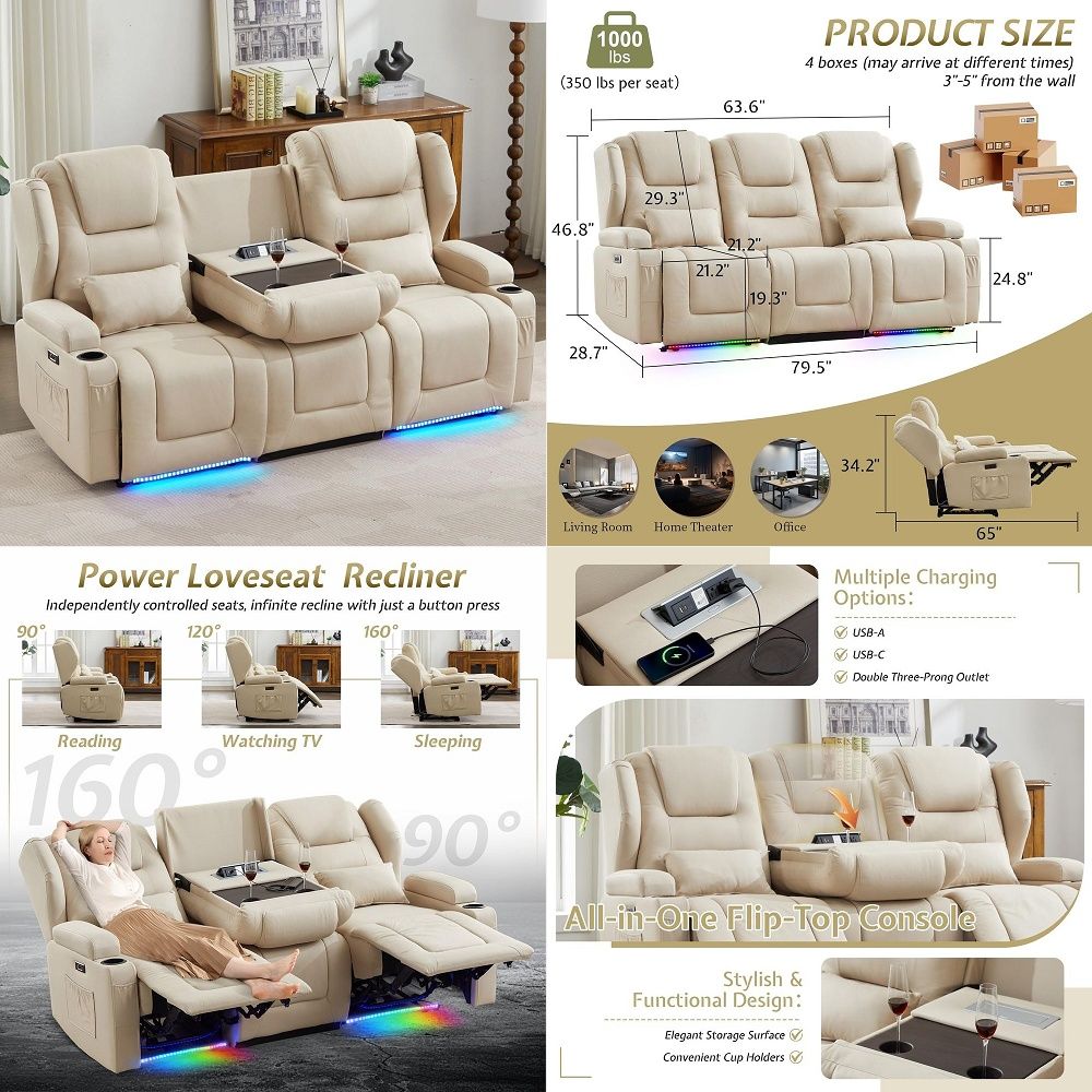 Canapé inclinable Power Lovese - Home Cinema Led avis et prix
