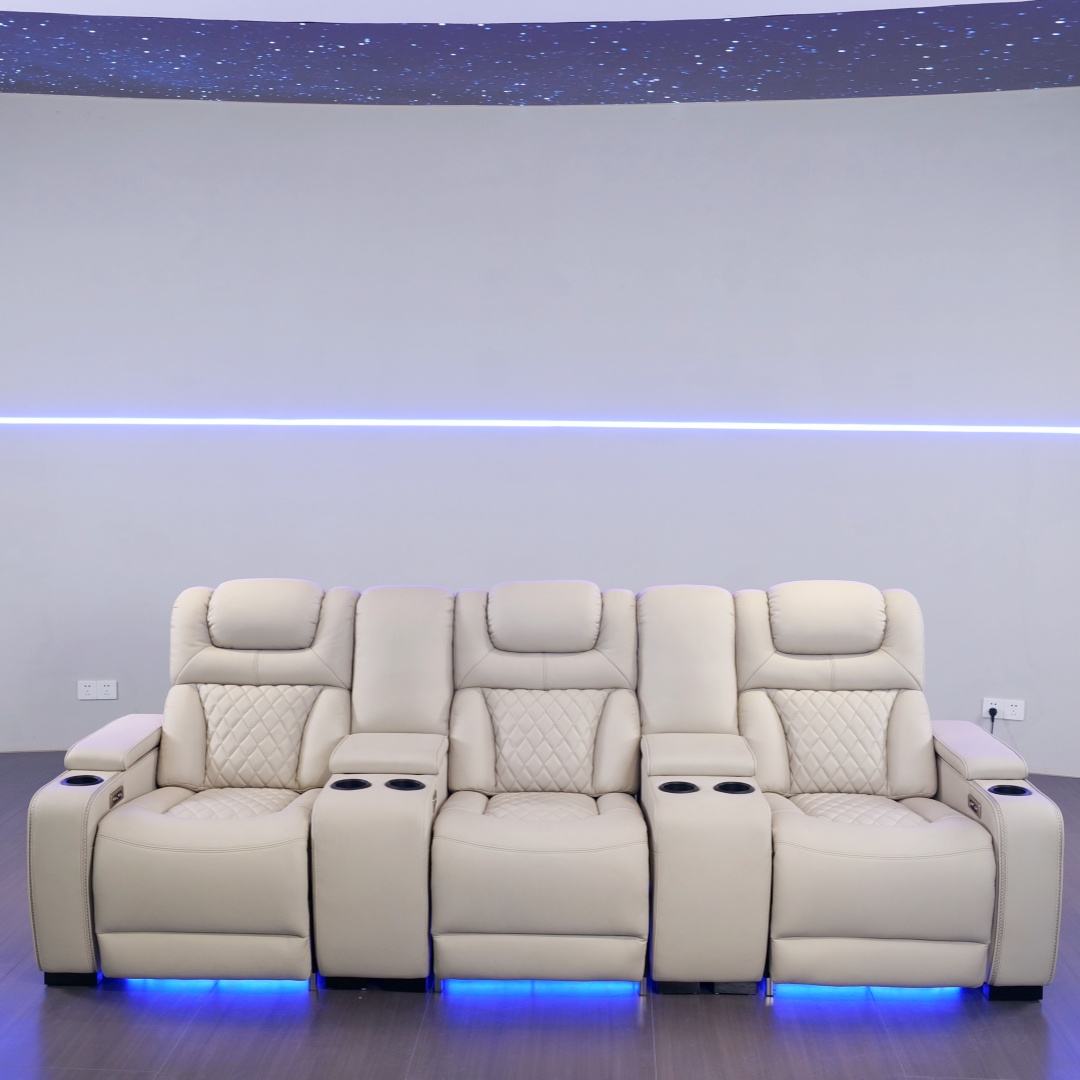 Ensemble de canapé trois place - Home Cinema Blanc avis et prix